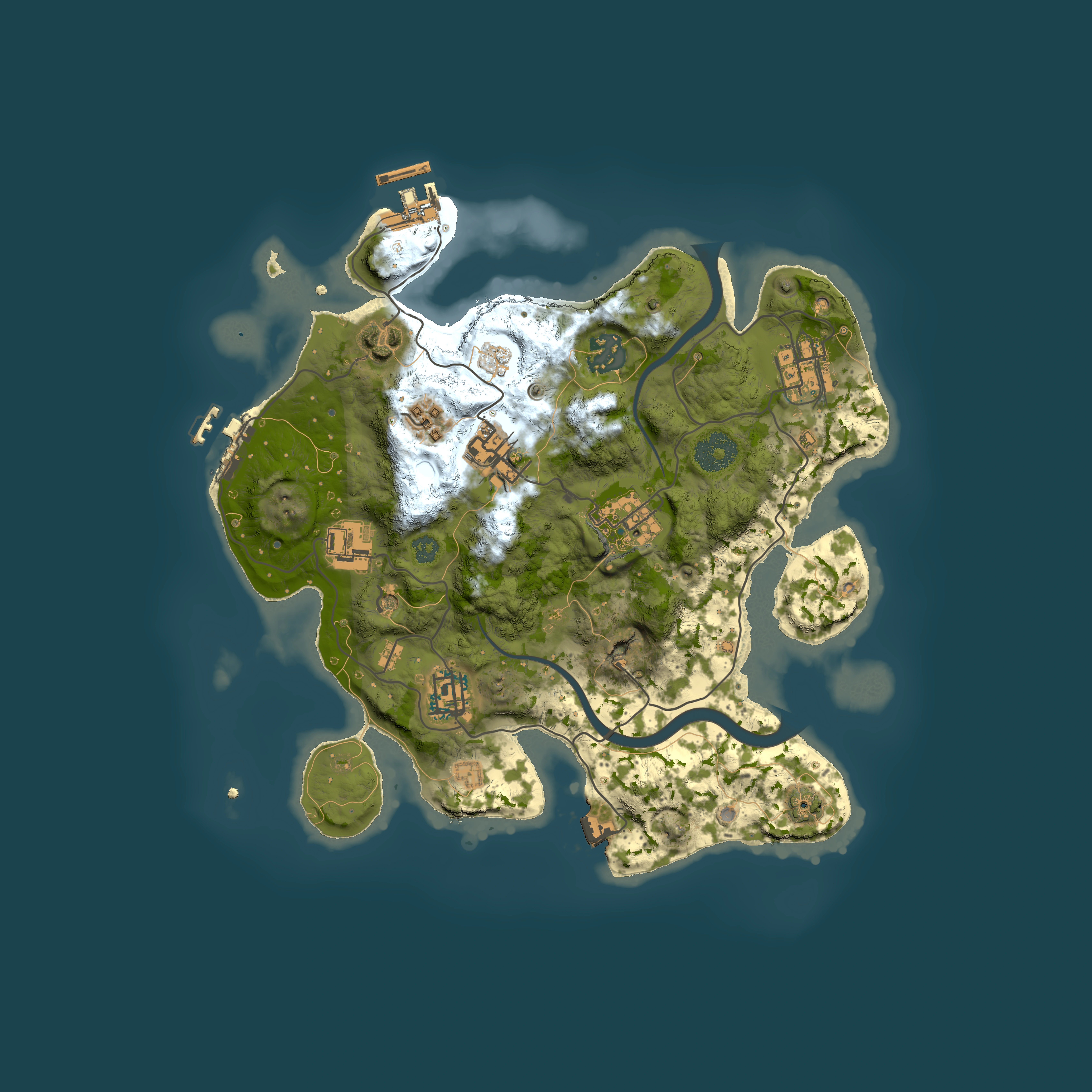 Full top-down render of Rust map seed 964482608, 3000x3000m