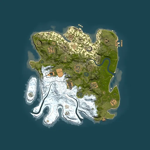 Rust map seed 1618994427, 3500x3500m top-down preview