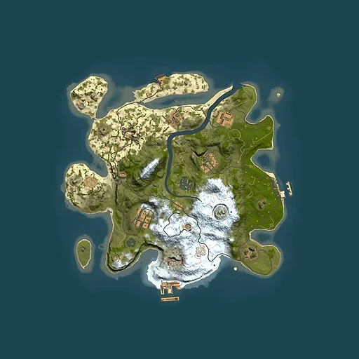 Rust map seed 665117618, 3000x3000m top-down preview