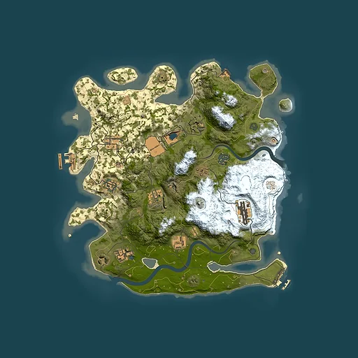 Rust map seed 735925002, 3500x3500m top-down preview