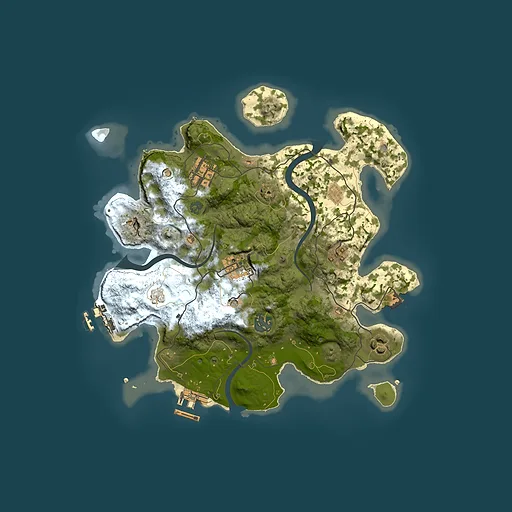Rust map seed 142126579, 3000x3000m top-down preview