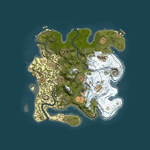 Rust map seed 1992444092, 3500x3500m top-down preview