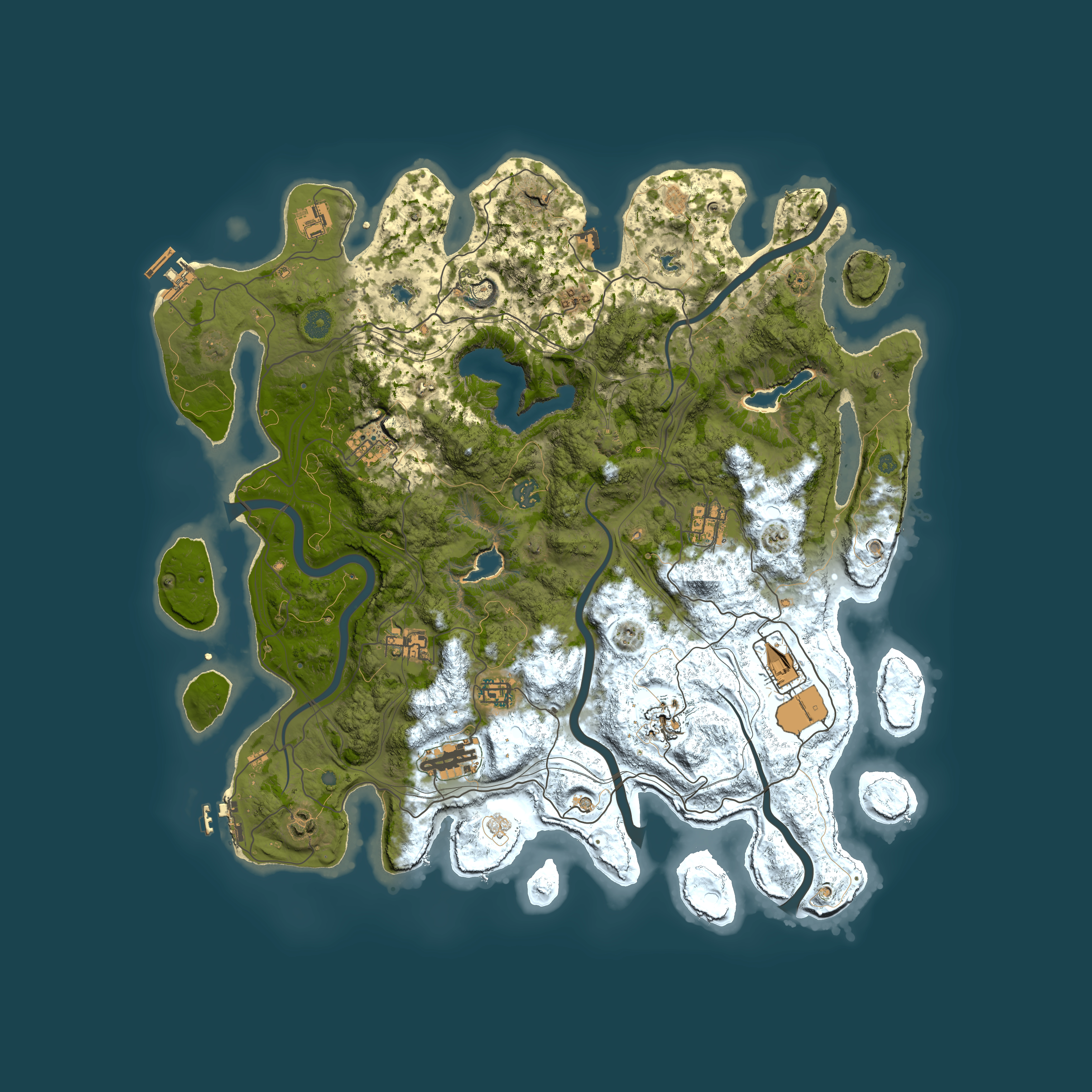 Full top-down render of Rust map seed 1313602175, 4500x4500m