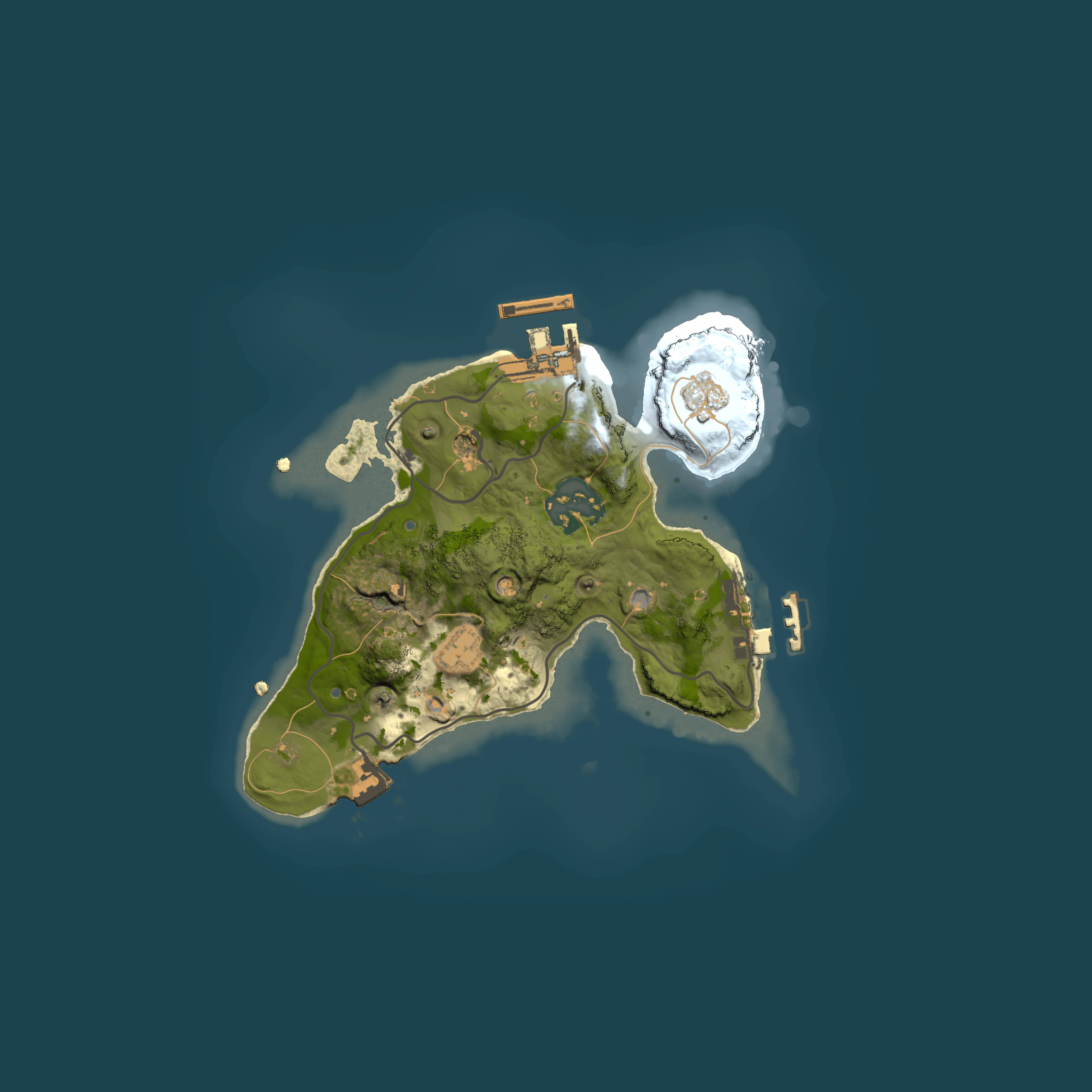 Full top-down render of Rust map seed 2053994665, 2000x2000m