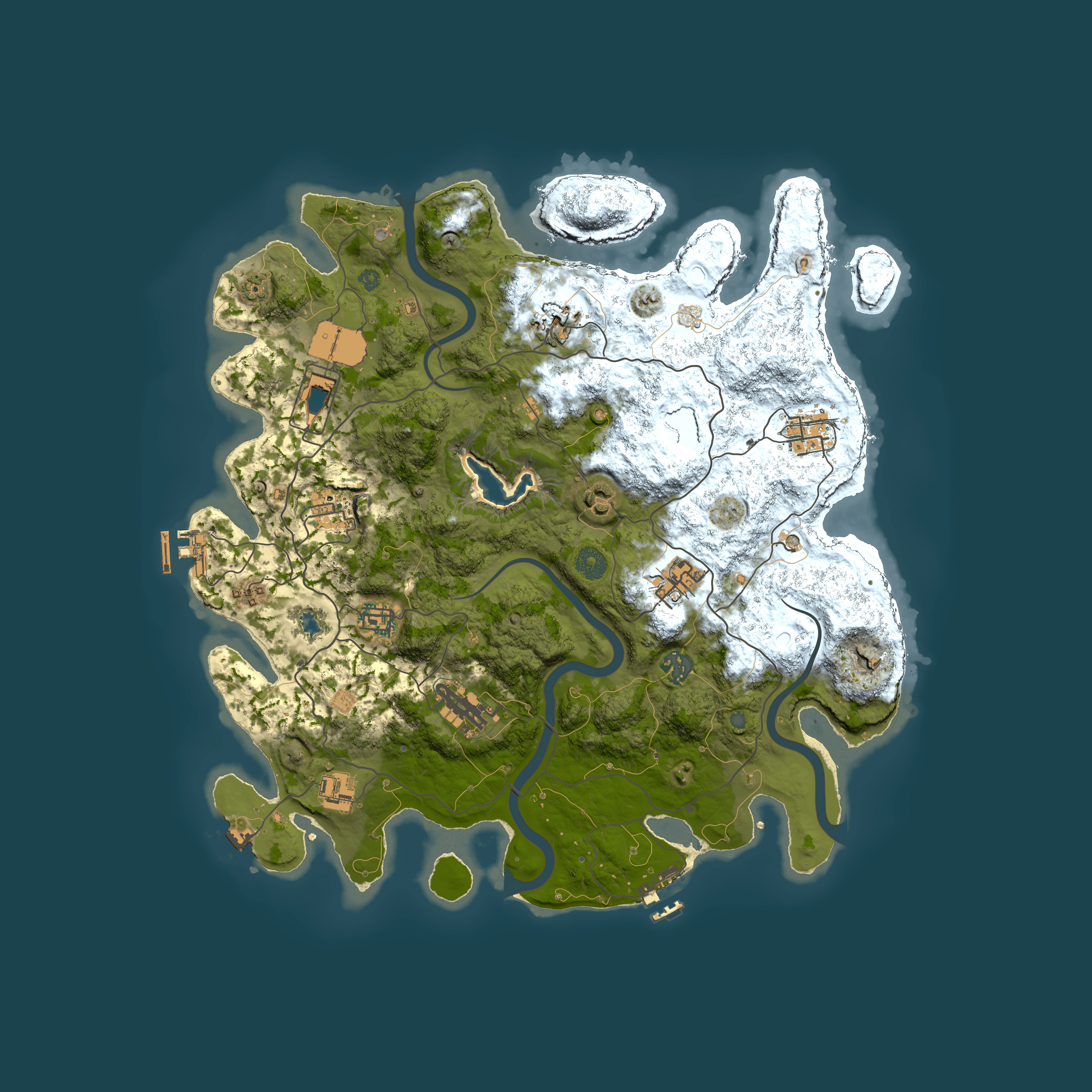 Full top-down render of Rust map seed 563223828, 4000x4000m