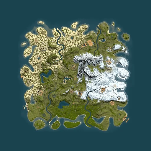 Rust map seed 1174824591, 5000x5000m top-down preview