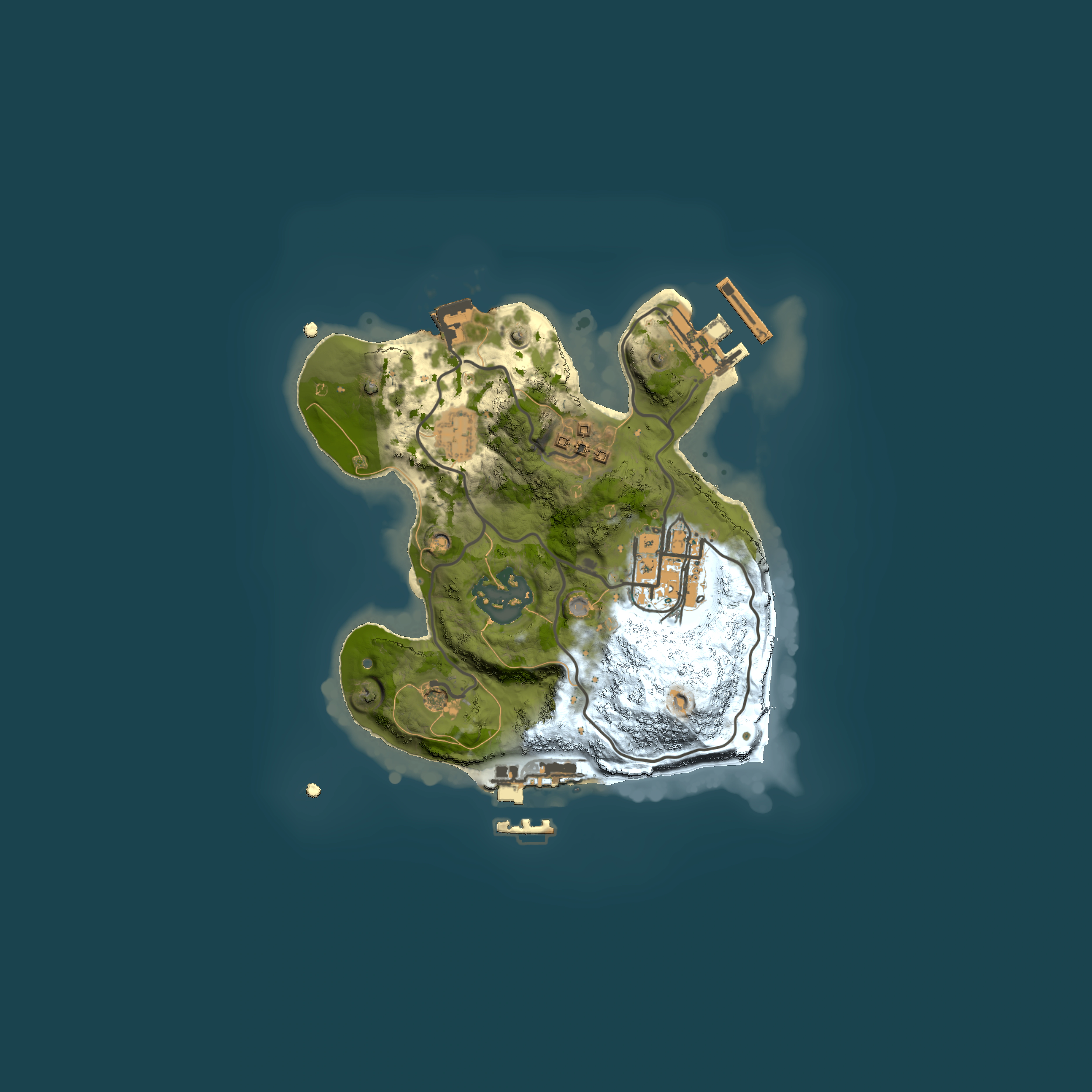 Full top-down render of Rust map seed 1029591729, 2000x2000m