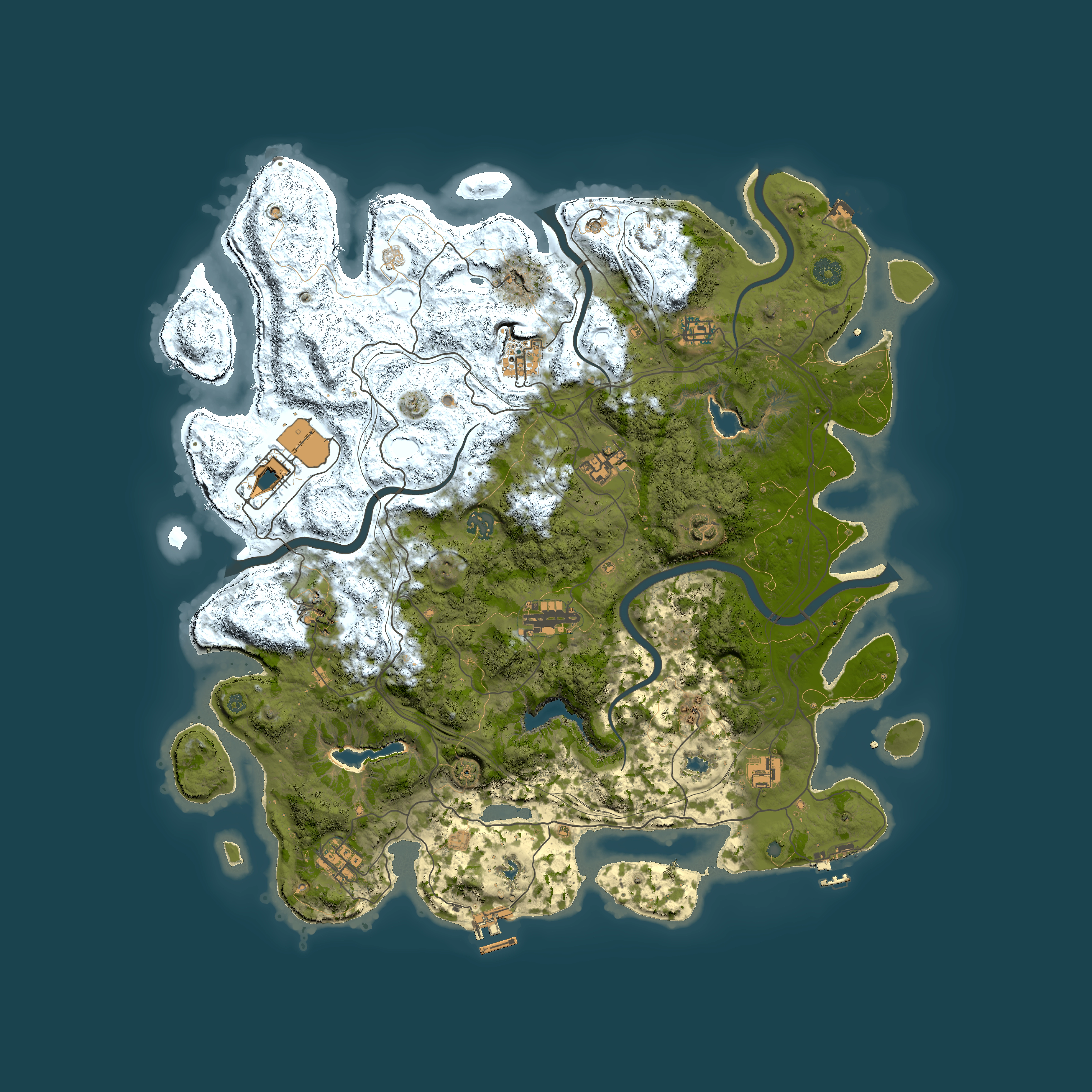 Full top-down render of Rust map seed 1219440844, 4500x4500m