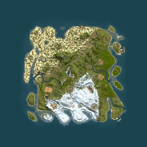Rust map seed 1691757495, 4000x4000m top-down preview