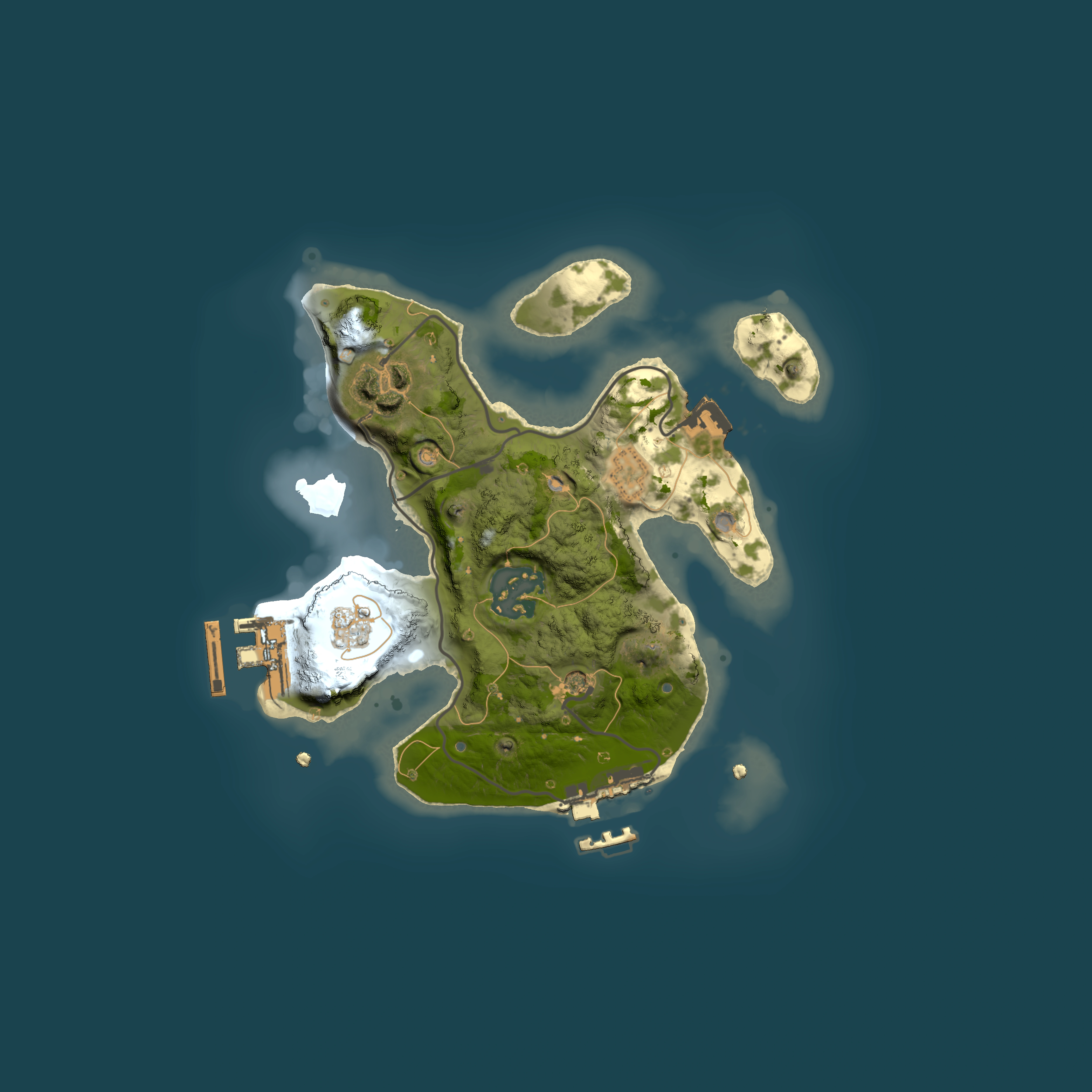 Full top-down render of Rust map seed 1706593774, 2000x2000m
