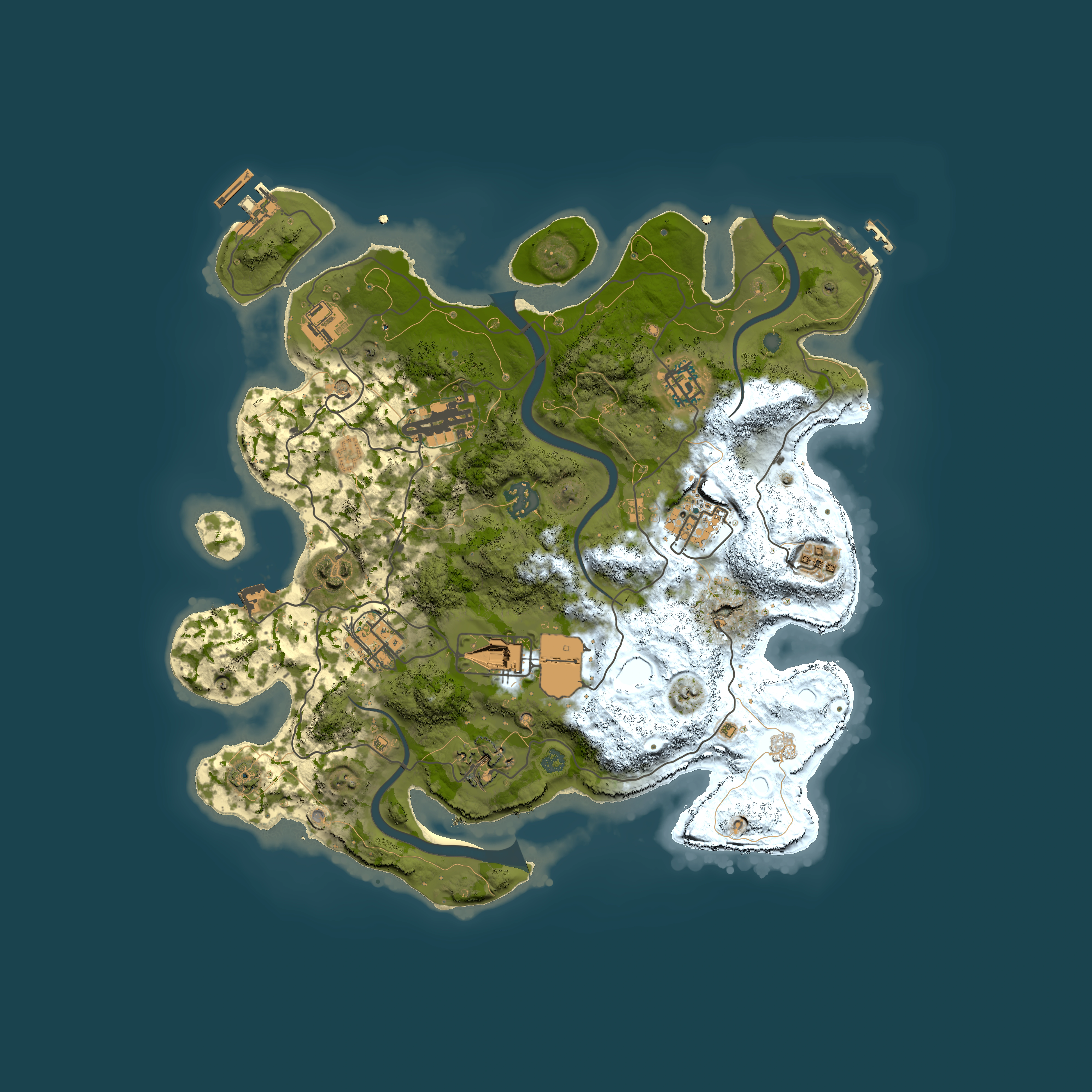 Full top-down render of Rust map seed 983520171, 3500x3500m