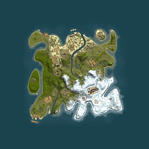 Rust map seed 1547236421, 3000x3000m top-down preview