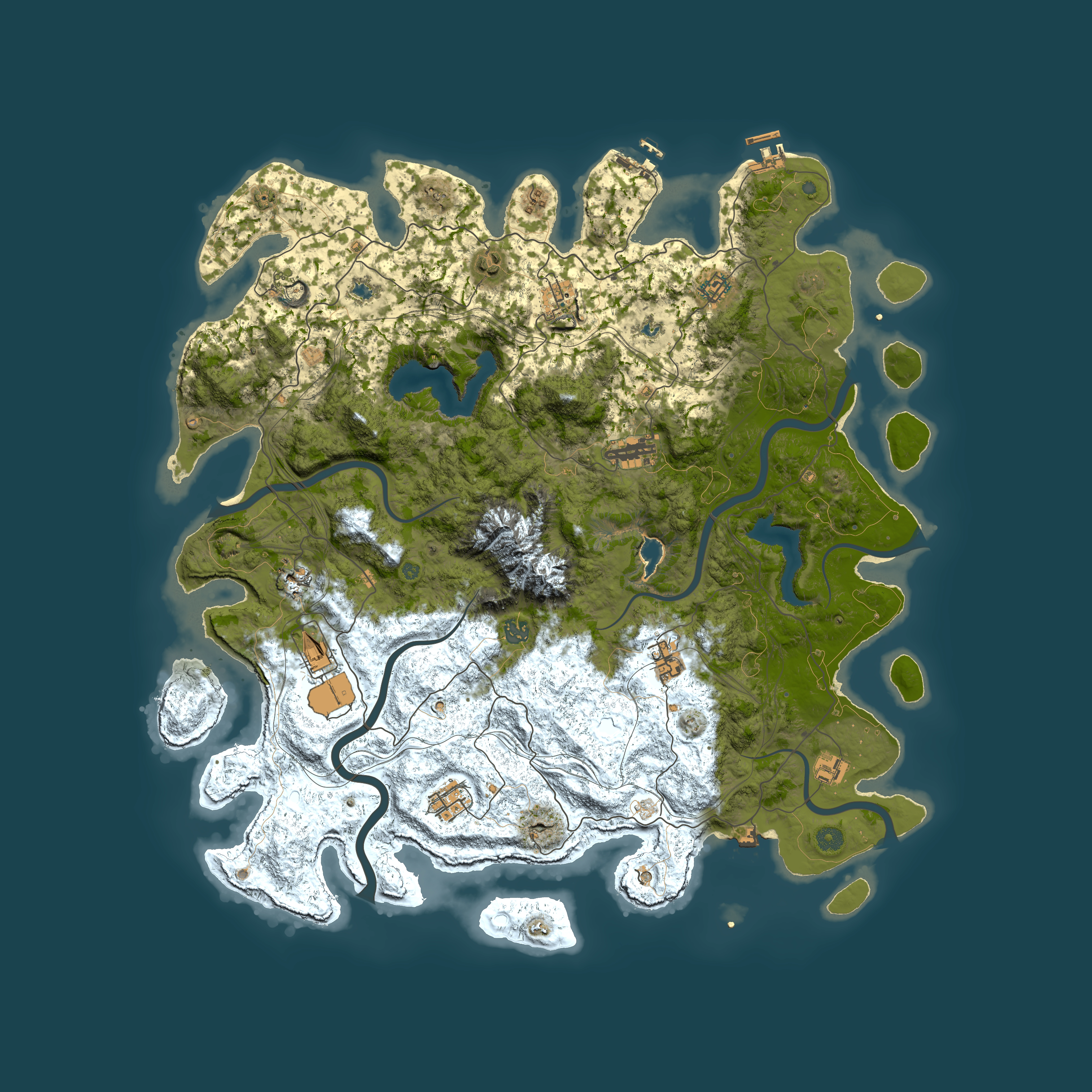 Full top-down render of Rust map seed 1744215099, 5000x5000m