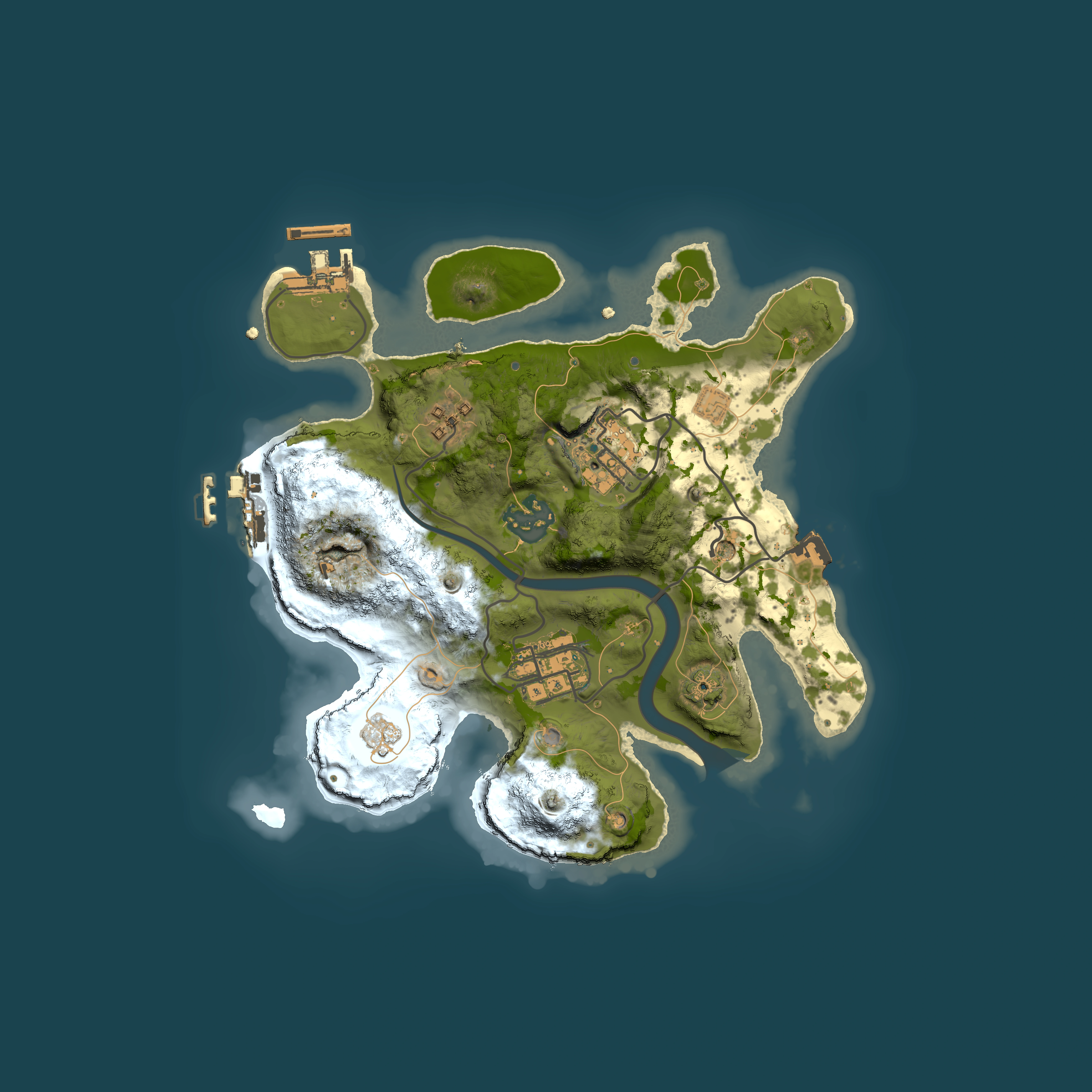 Full top-down render of Rust map seed 1867569021, 2500x2500m