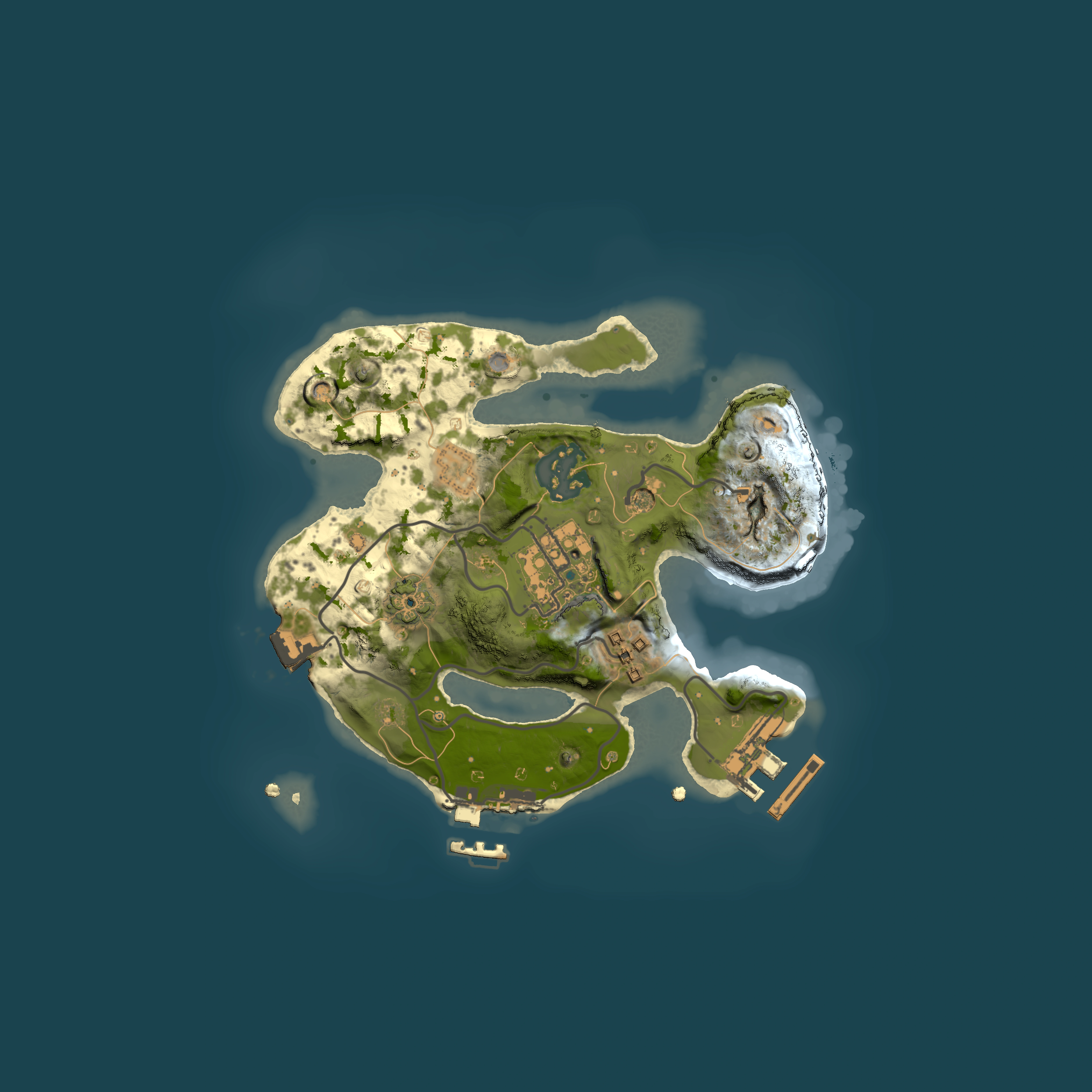 Full top-down render of Rust map seed 1198473671, 2000x2000m