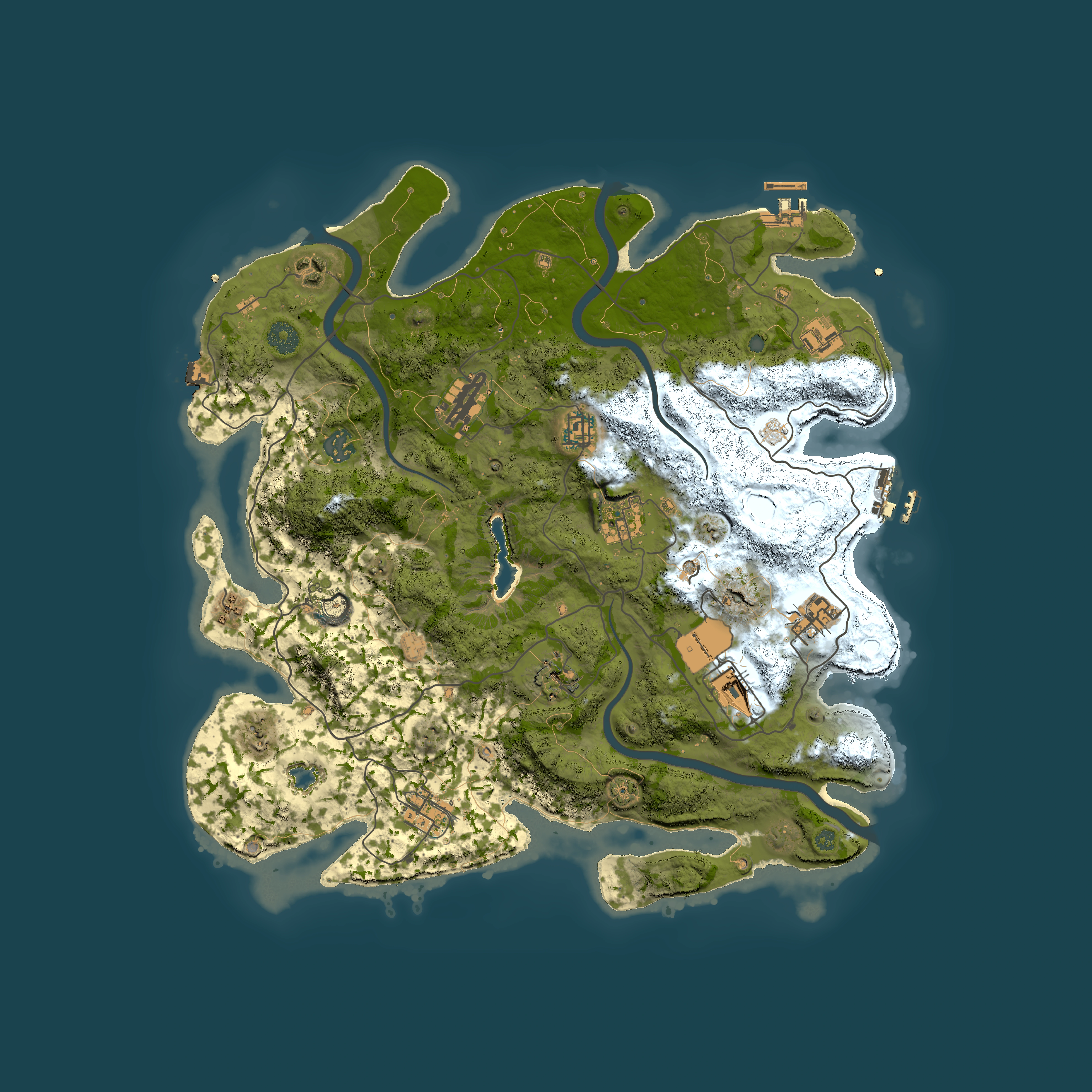 Full top-down render of Rust map seed 1814457707, 4000x4000m