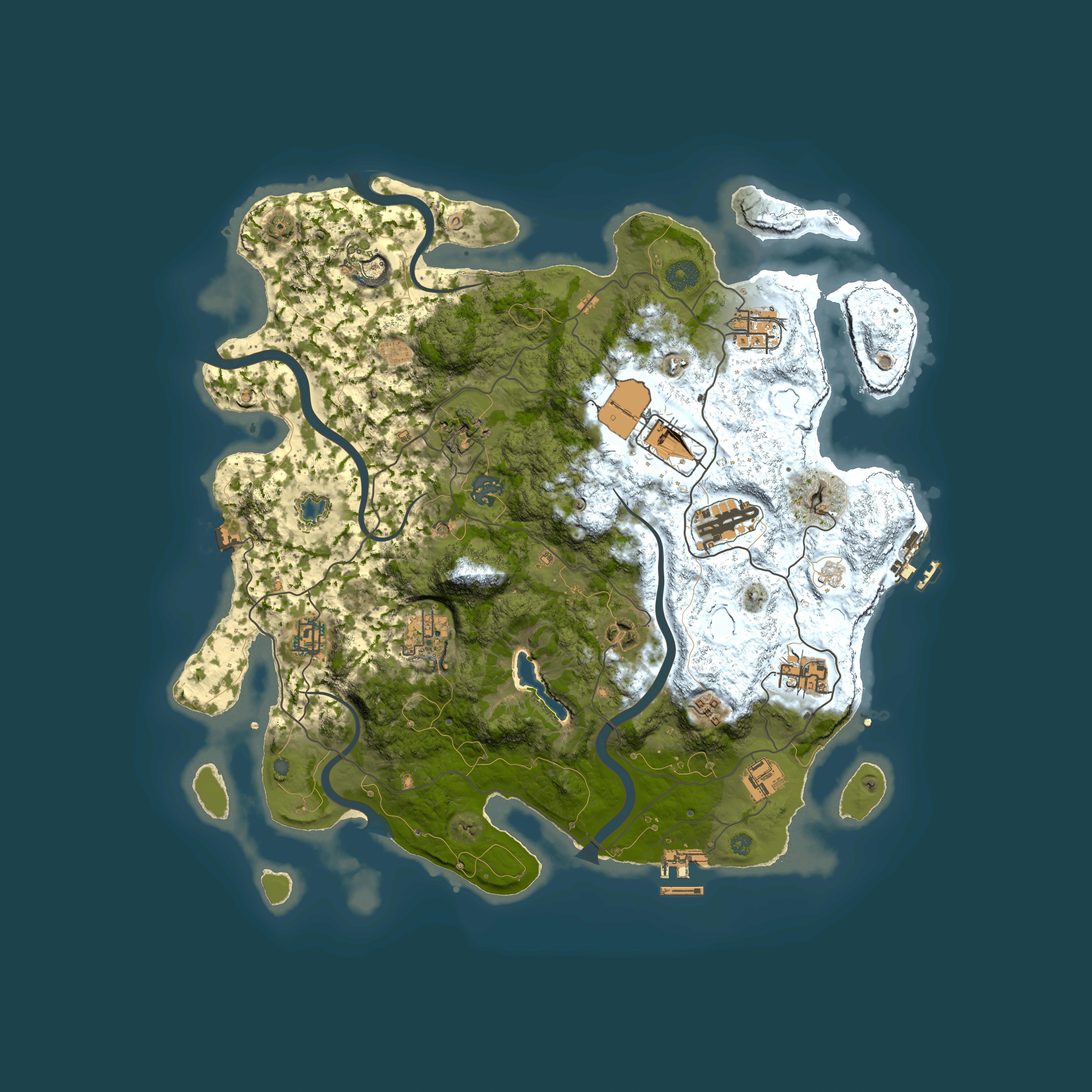Full top-down render of Rust map seed 392152877, 4000x4000m