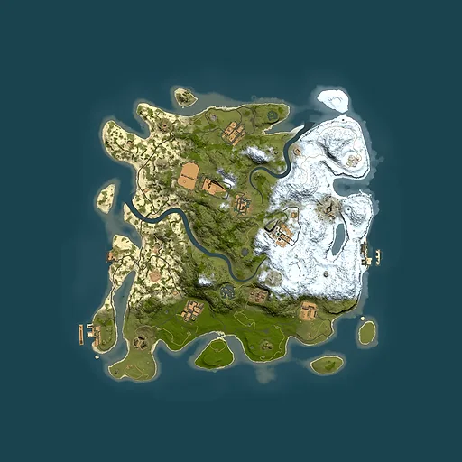 Rust map seed 87491595, 3500x3500m top-down preview