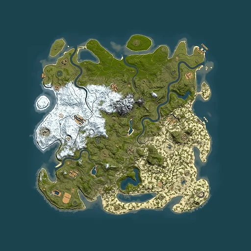 Rust map seed 2121039564, 5000x5000m top-down preview