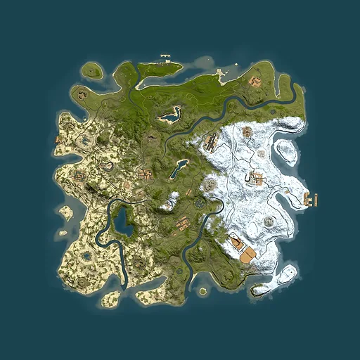 Rust map seed 542009955, 4500x4500m top-down preview