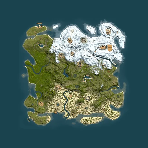 Rust map seed 832593477, 4500x4500m top-down preview