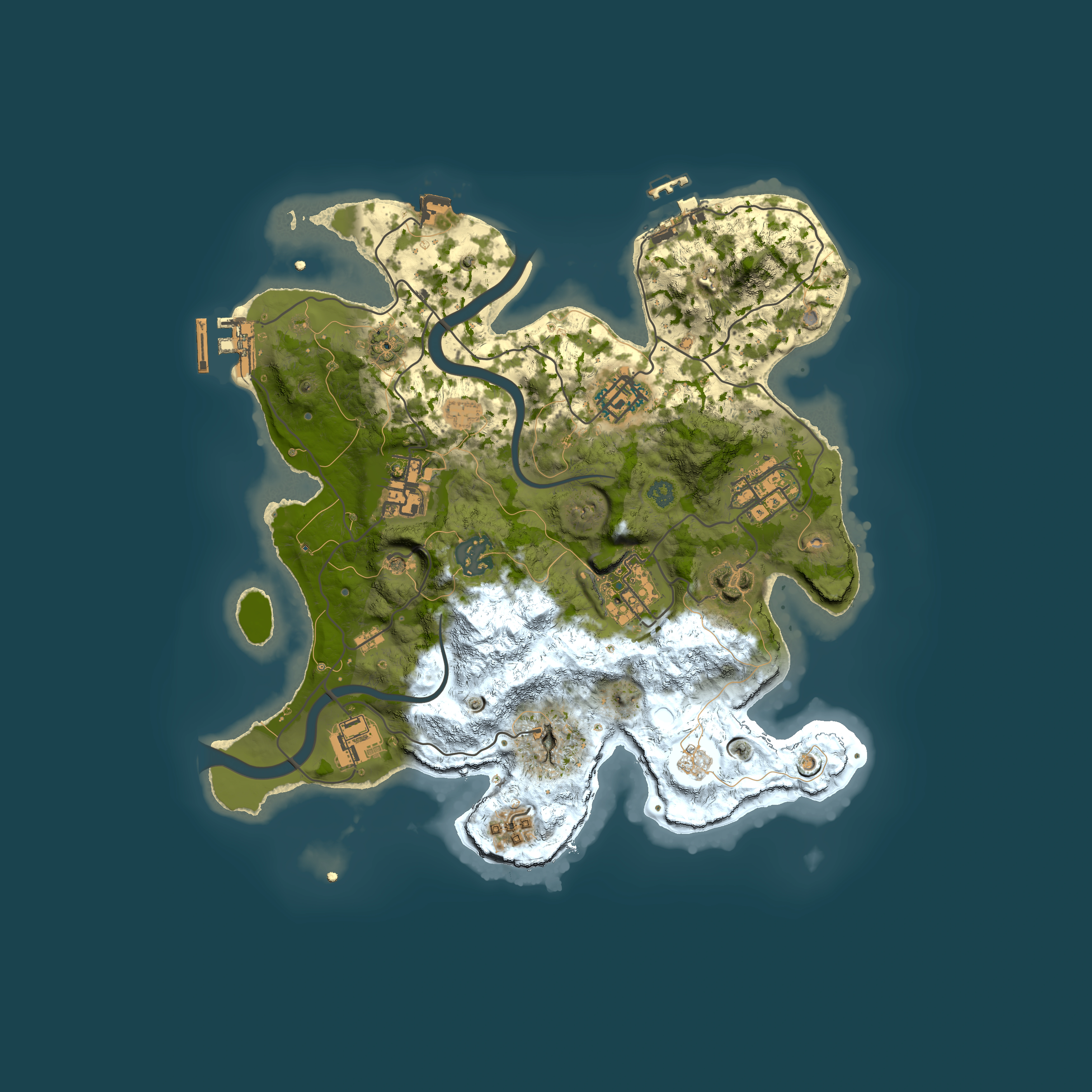 Full top-down render of Rust map seed 820651507, 3000x3000m