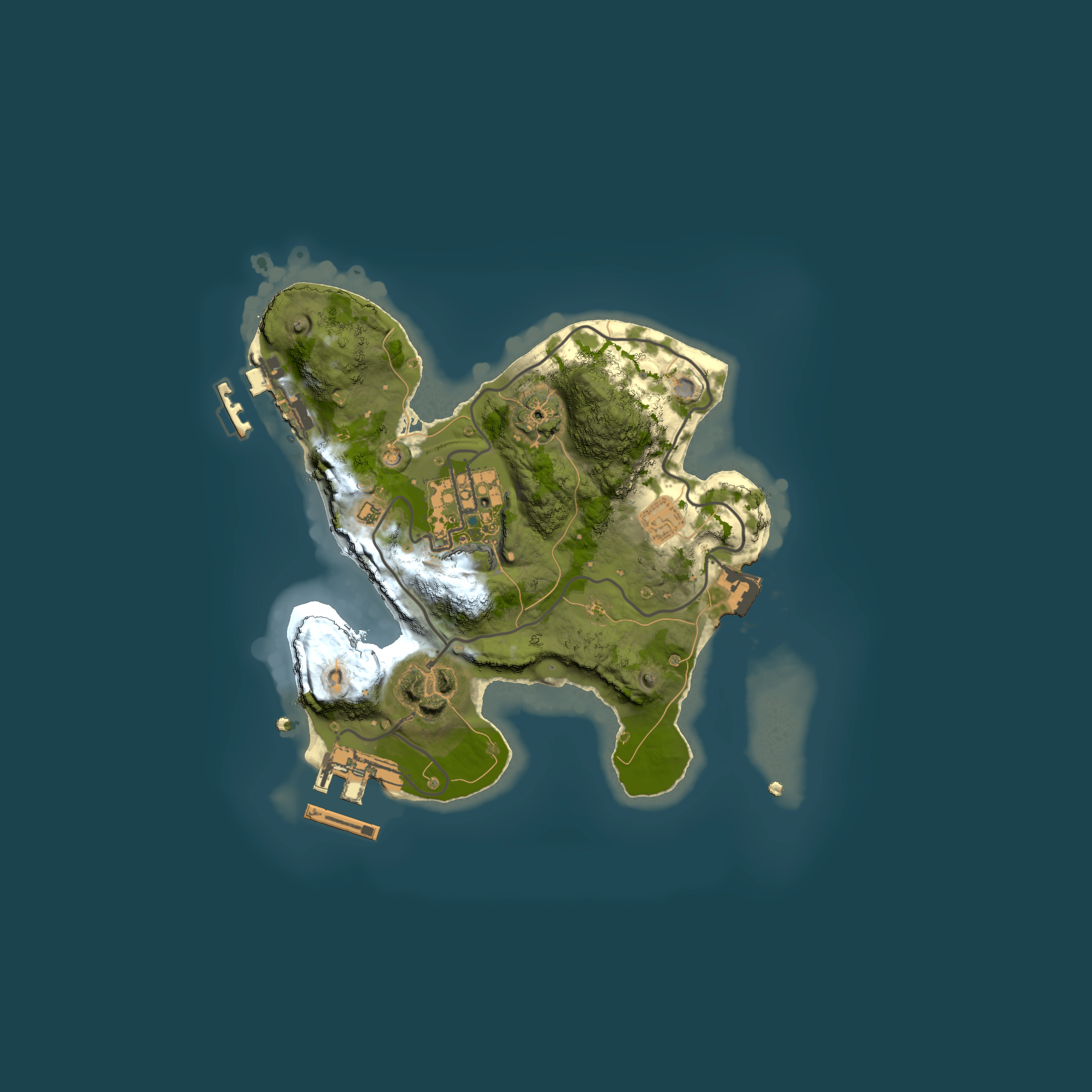 Full top-down render of Rust map seed 1236070760, 2000x2000m