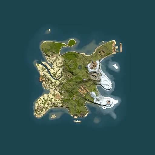 Rust map seed 142832658, 2500x2500m top-down preview