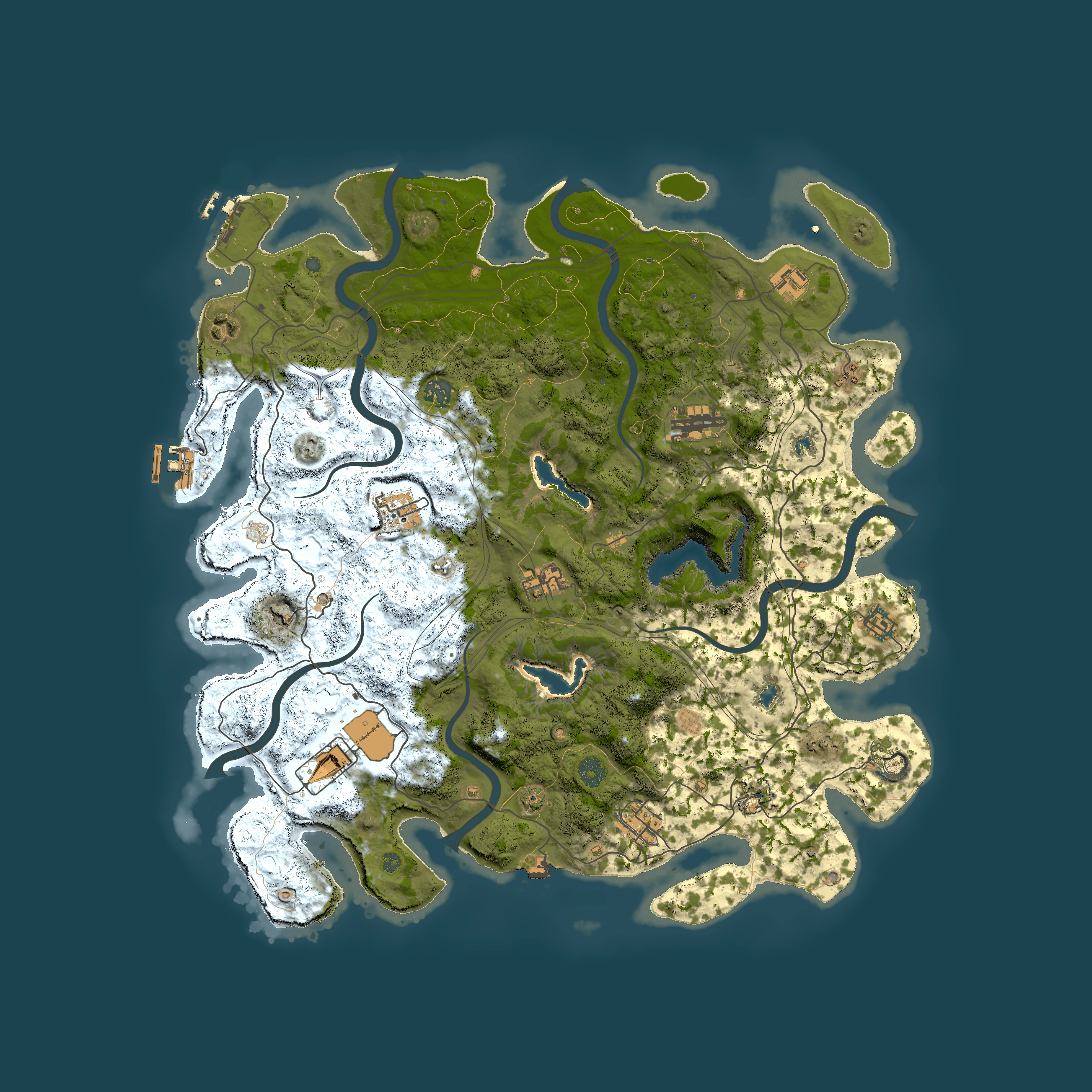 Full top-down render of Rust map seed 1561685708, 4500x4500m