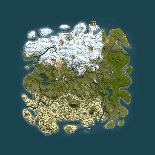 Rust map seed 1957402596, 5000x5000m top-down preview