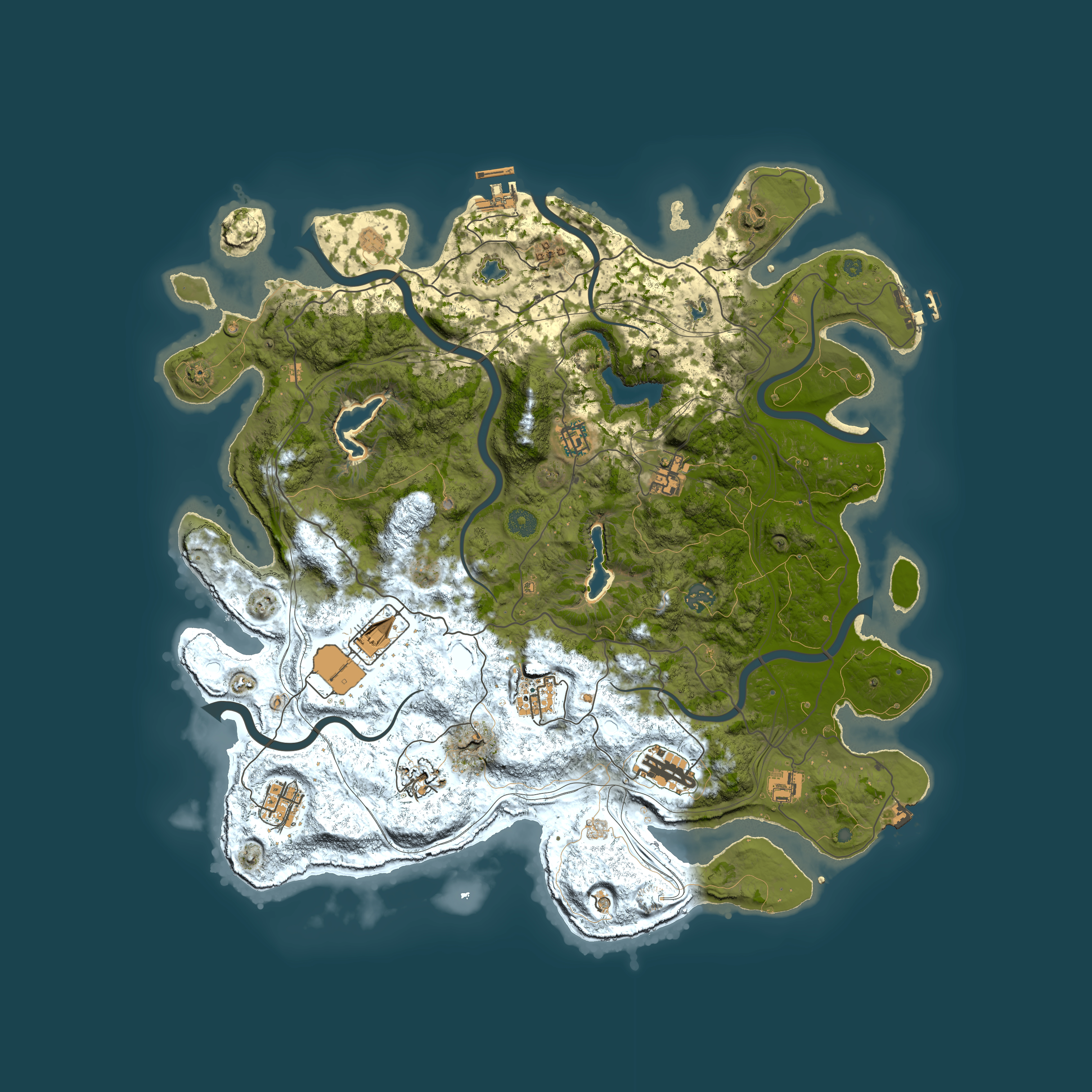 Full top-down render of Rust map seed 534380242, 4500x4500m