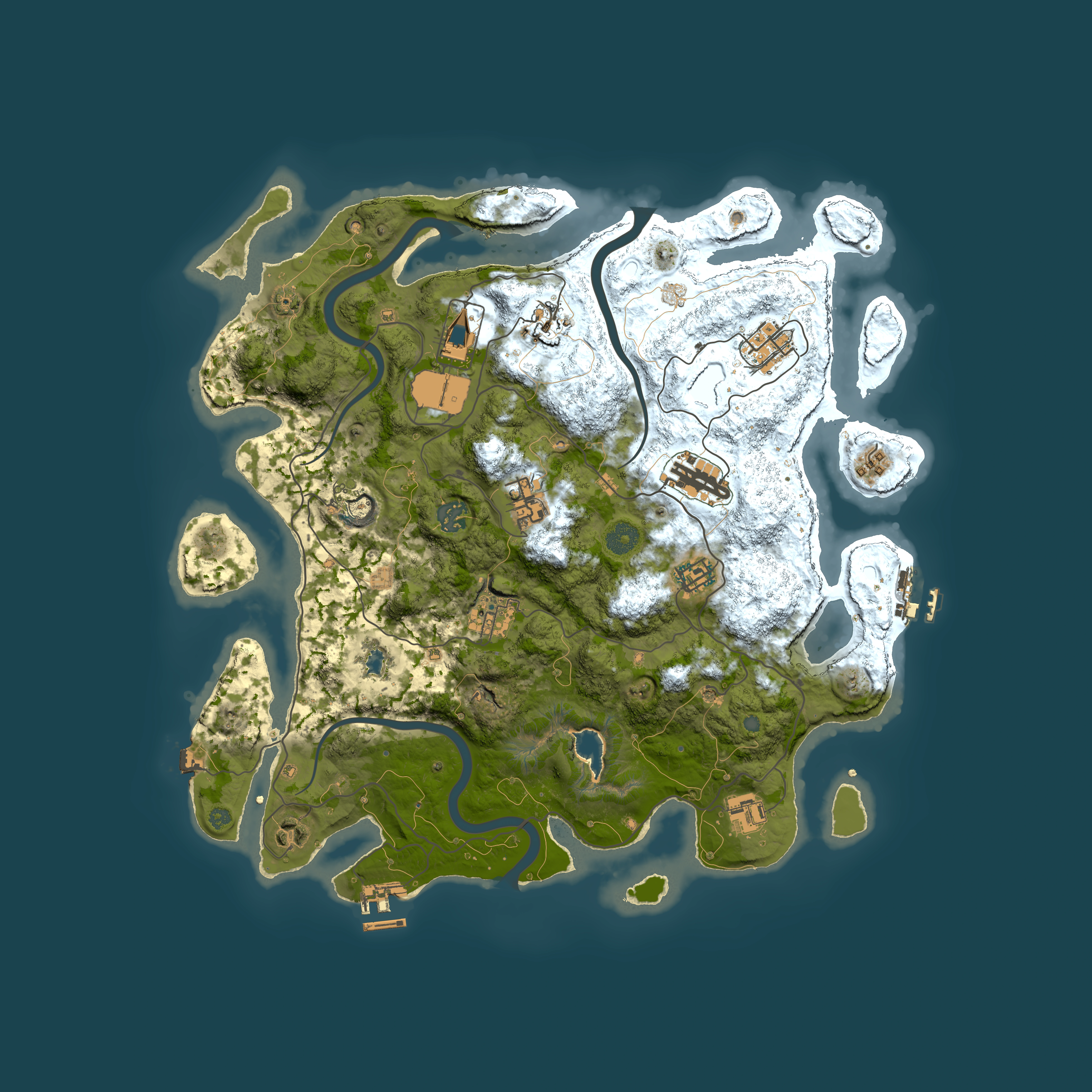 Full top-down render of Rust map seed 1127505785, 4000x4000m