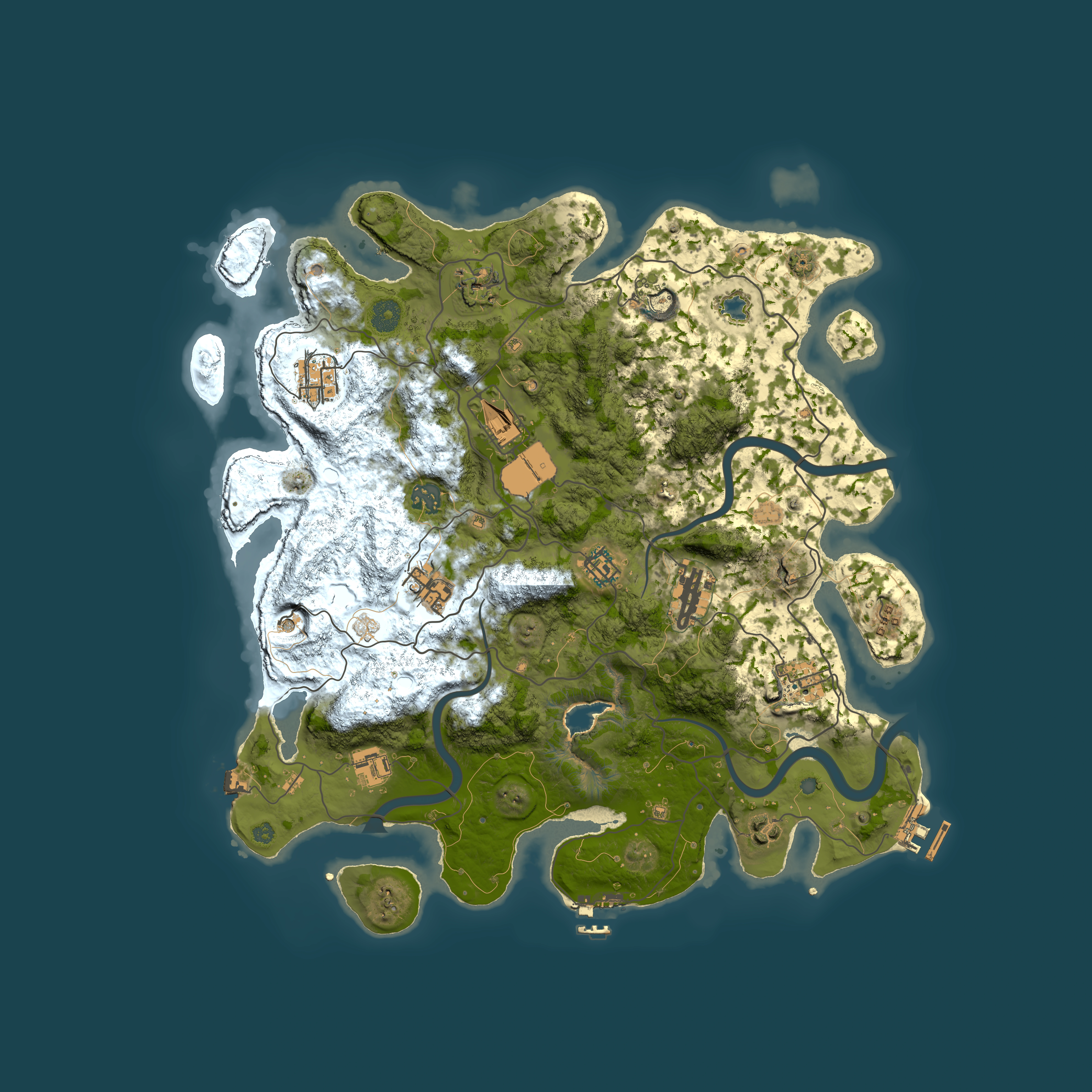 Full top-down render of Rust map seed 1969721295, 4000x4000m