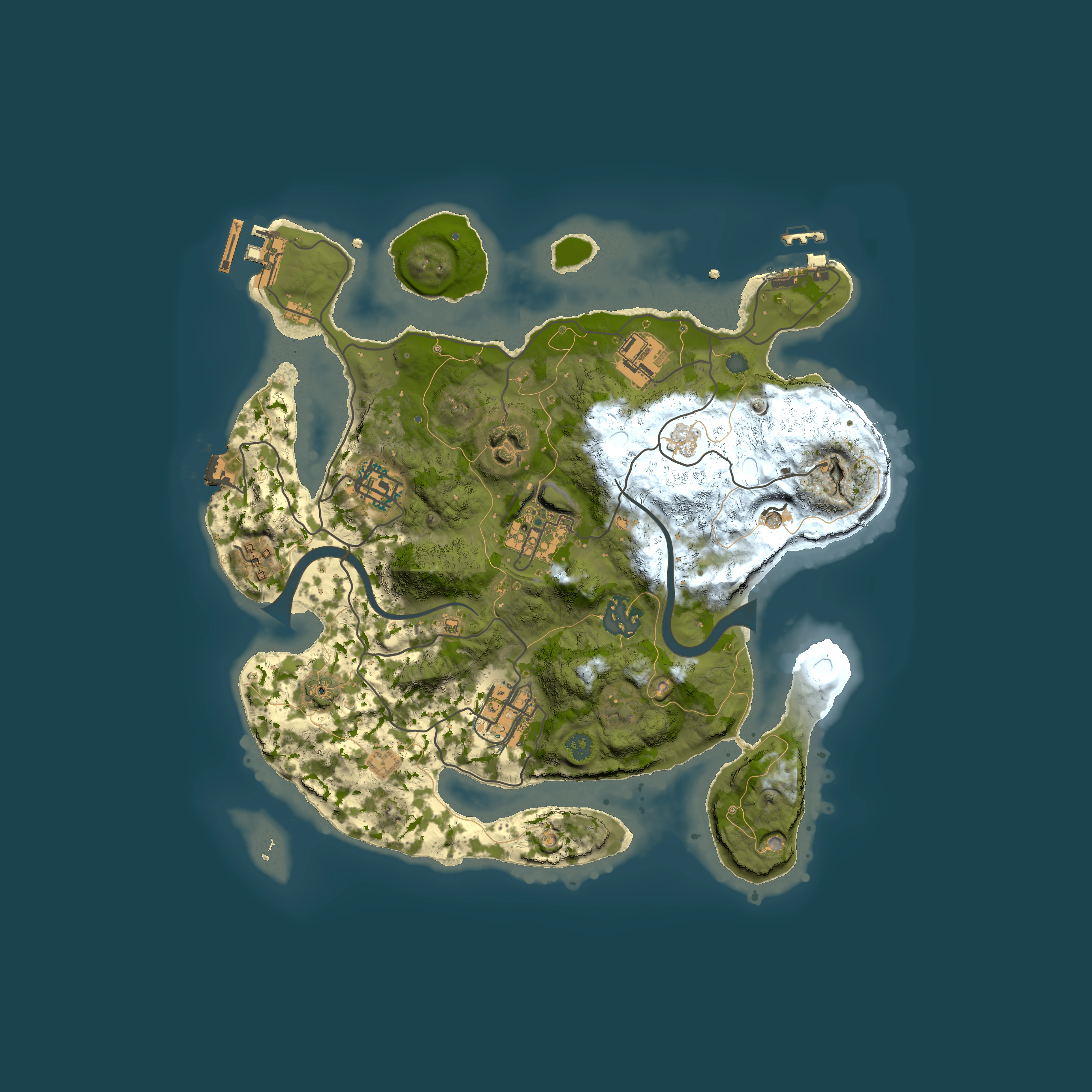 Full top-down render of Rust map seed 1783243971, 3000x3000m