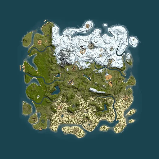 Rust map seed 674361677, 5000x5000m top-down preview