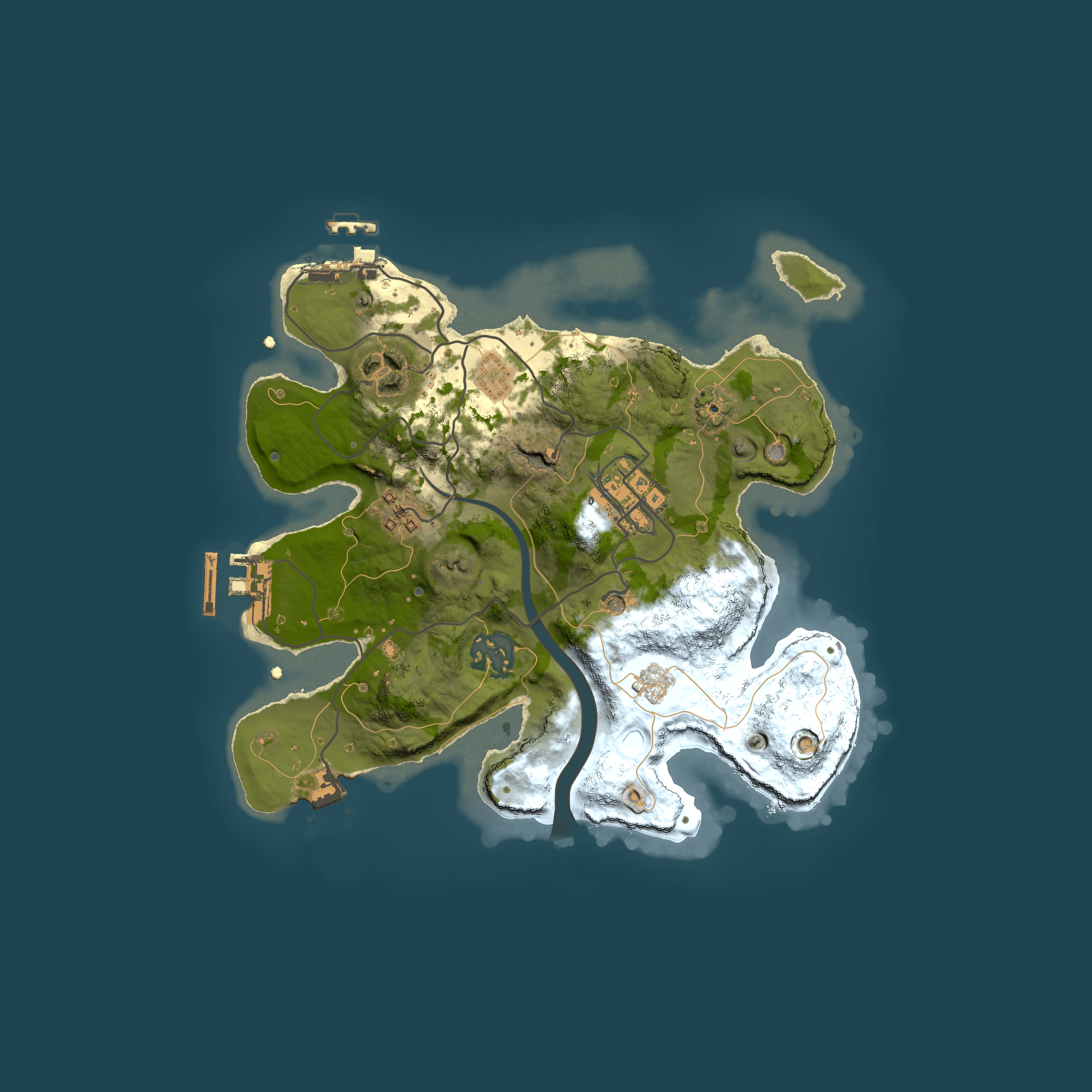 Full top-down render of Rust map seed 400805486, 2500x2500m