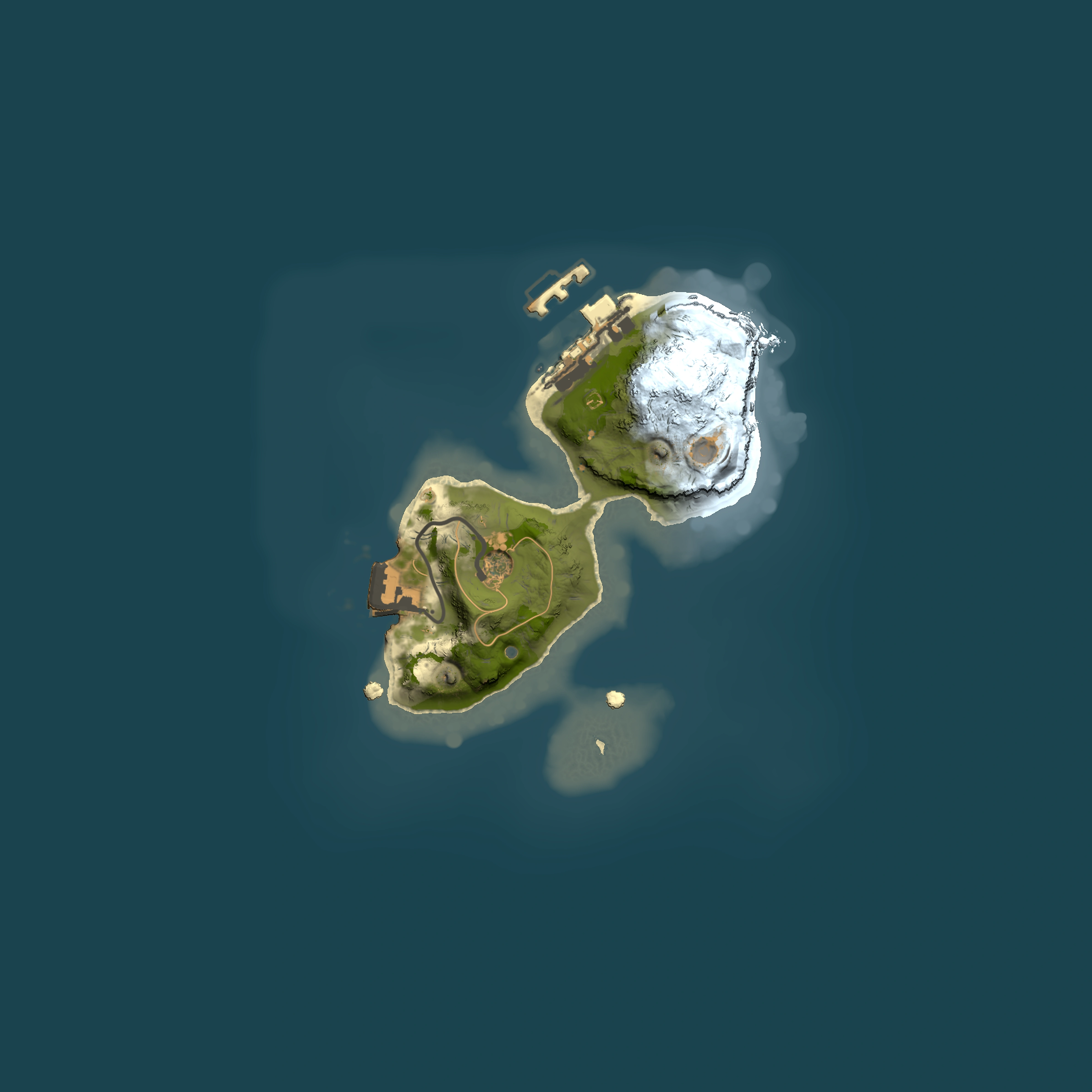 Full top-down render of Rust map seed 1632807173, 1500x1500m