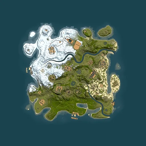 Rust map seed 411132181, 3500x3500m top-down preview