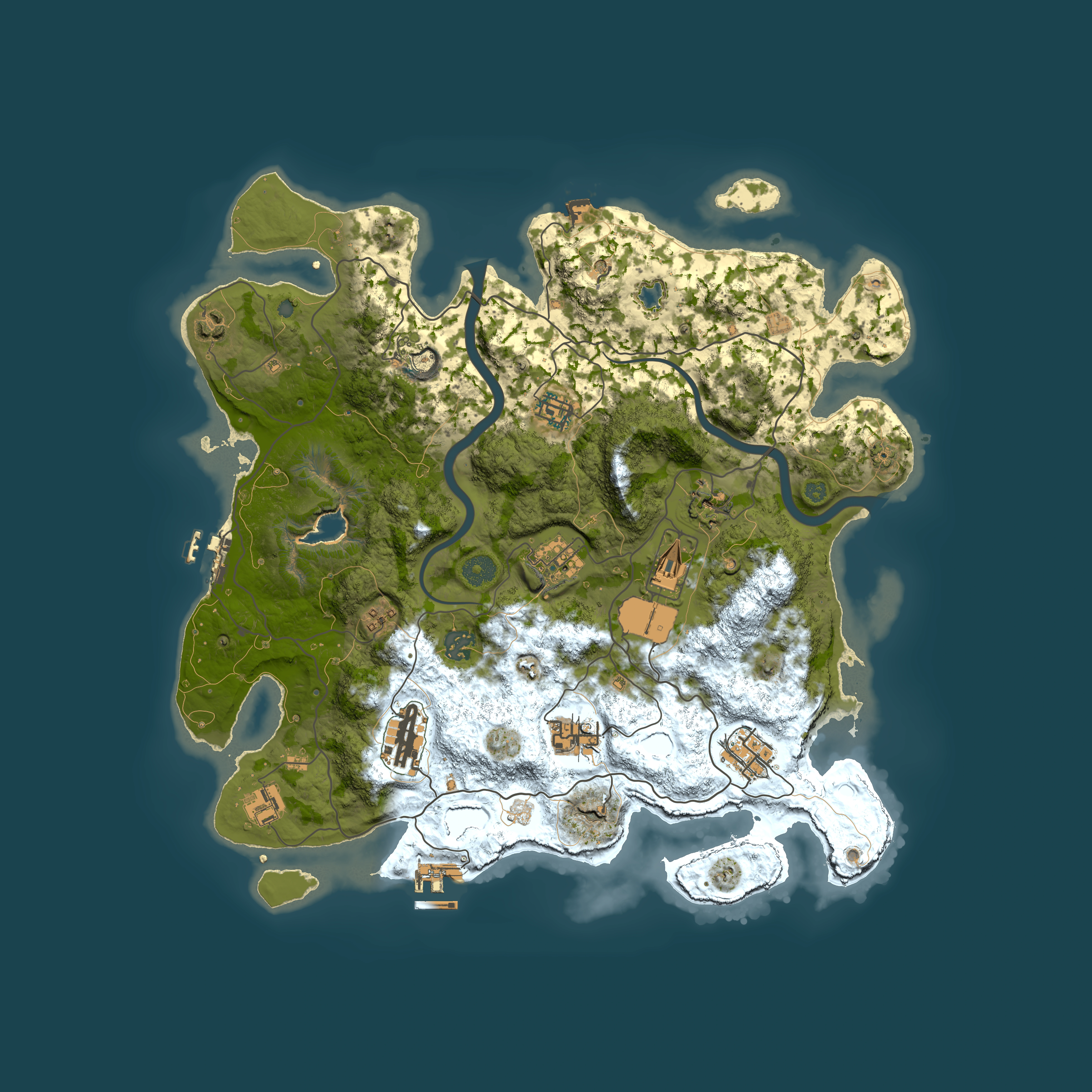 Full top-down render of Rust map seed 997051433, 4000x4000m