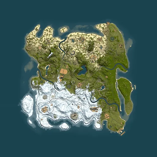 Rust map seed 1275499541, 4500x4500m top-down preview