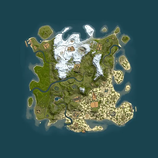 Rust map seed 661287564, 4000x4000m top-down preview