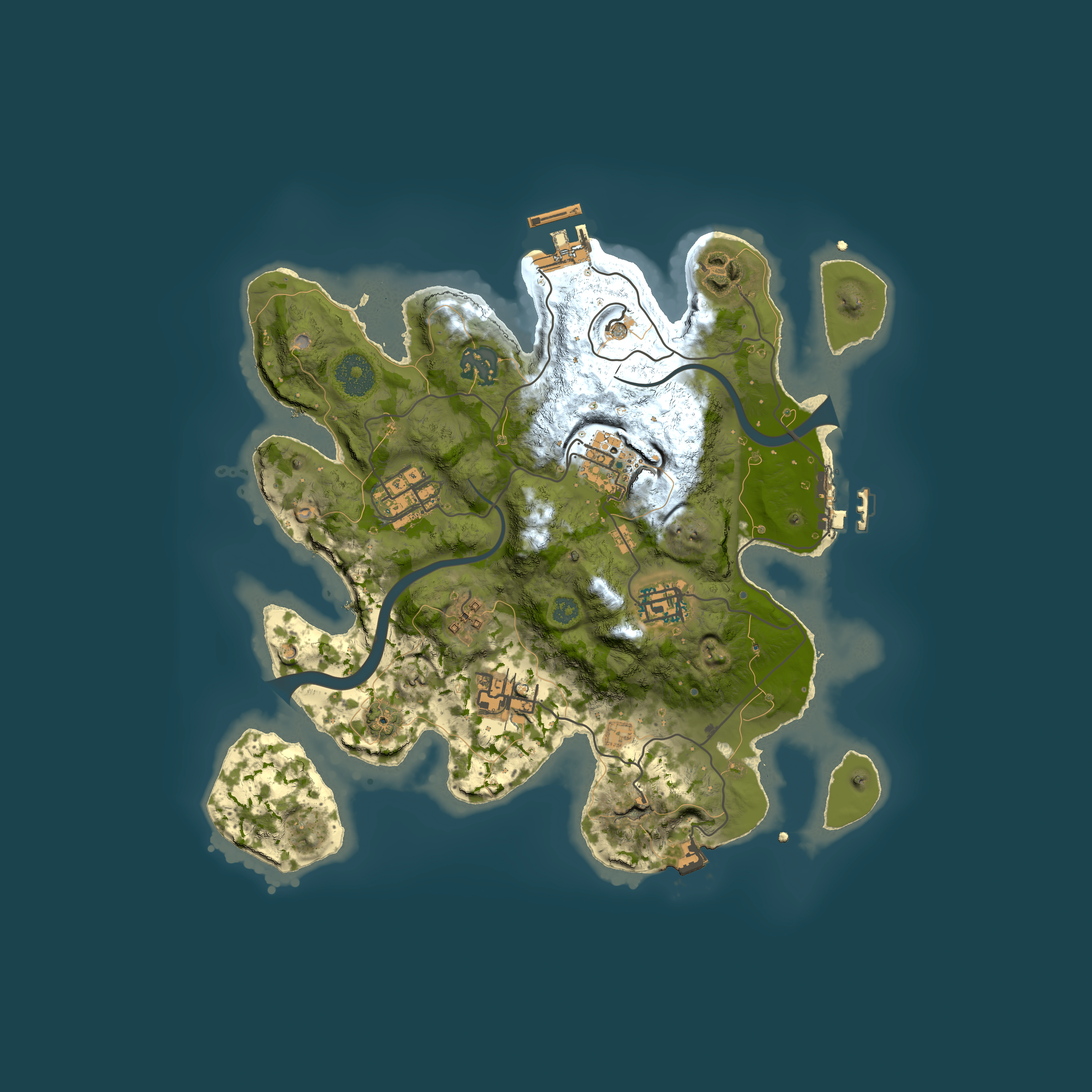 Full top-down render of Rust map seed 190958027, 3000x3000m