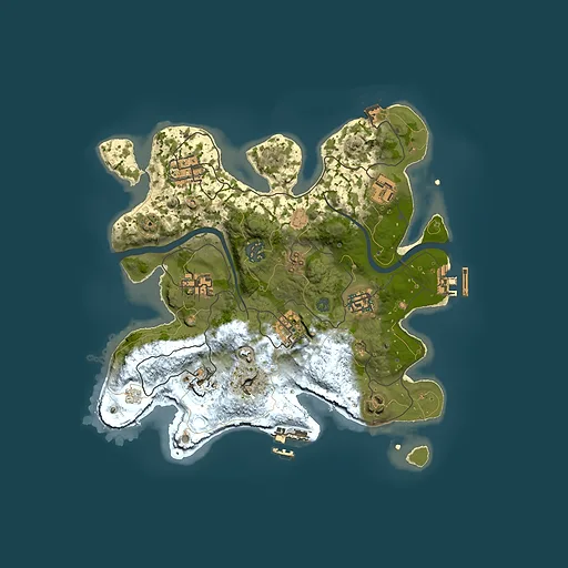 Rust map seed 2065497383, 3000x3000m top-down preview