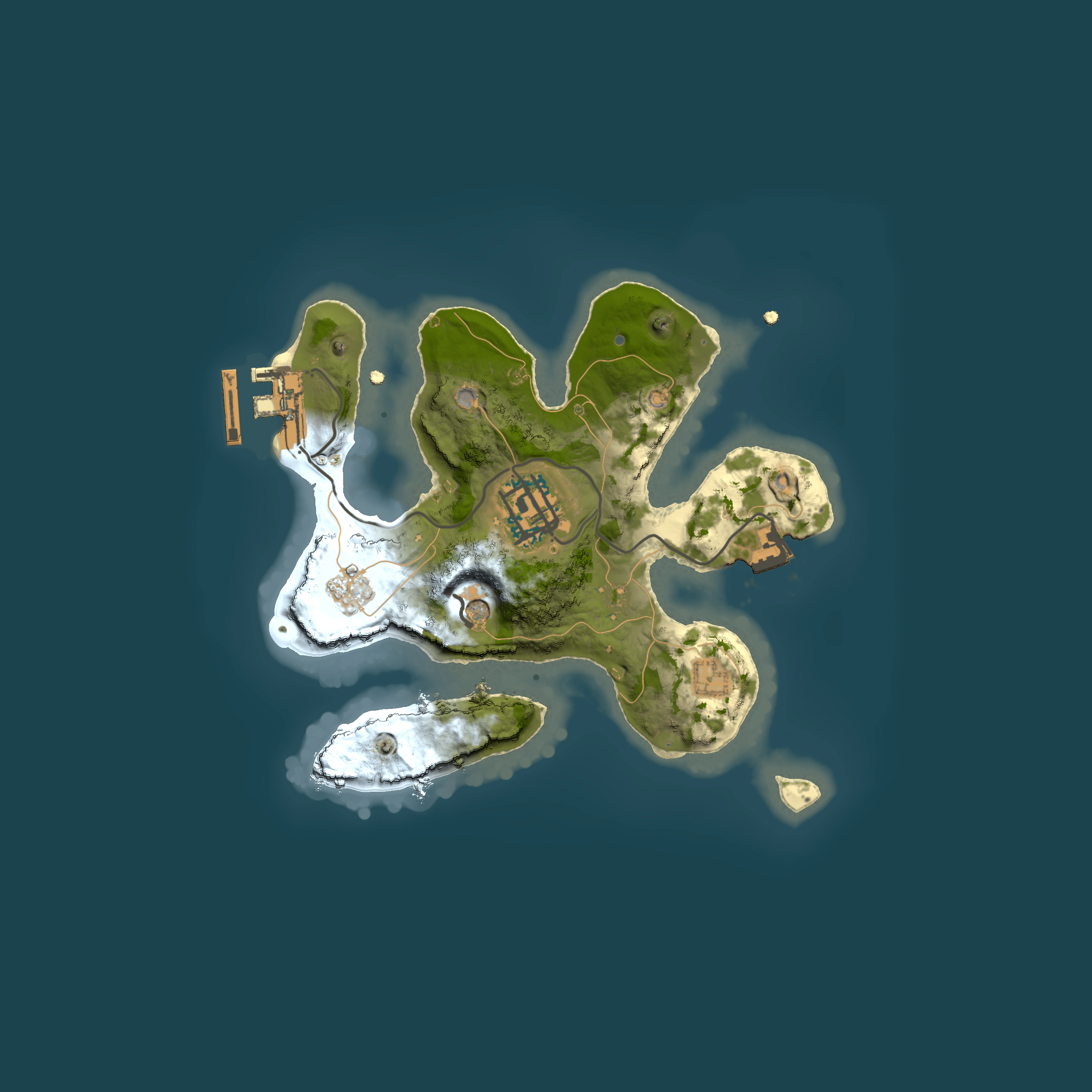 Full top-down render of Rust map seed 1045474830, 2000x2000m