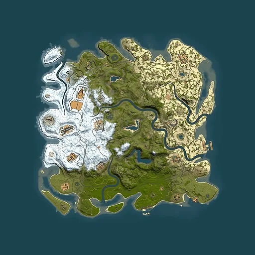 Rust map seed 205872326, 4500x4500m top-down preview