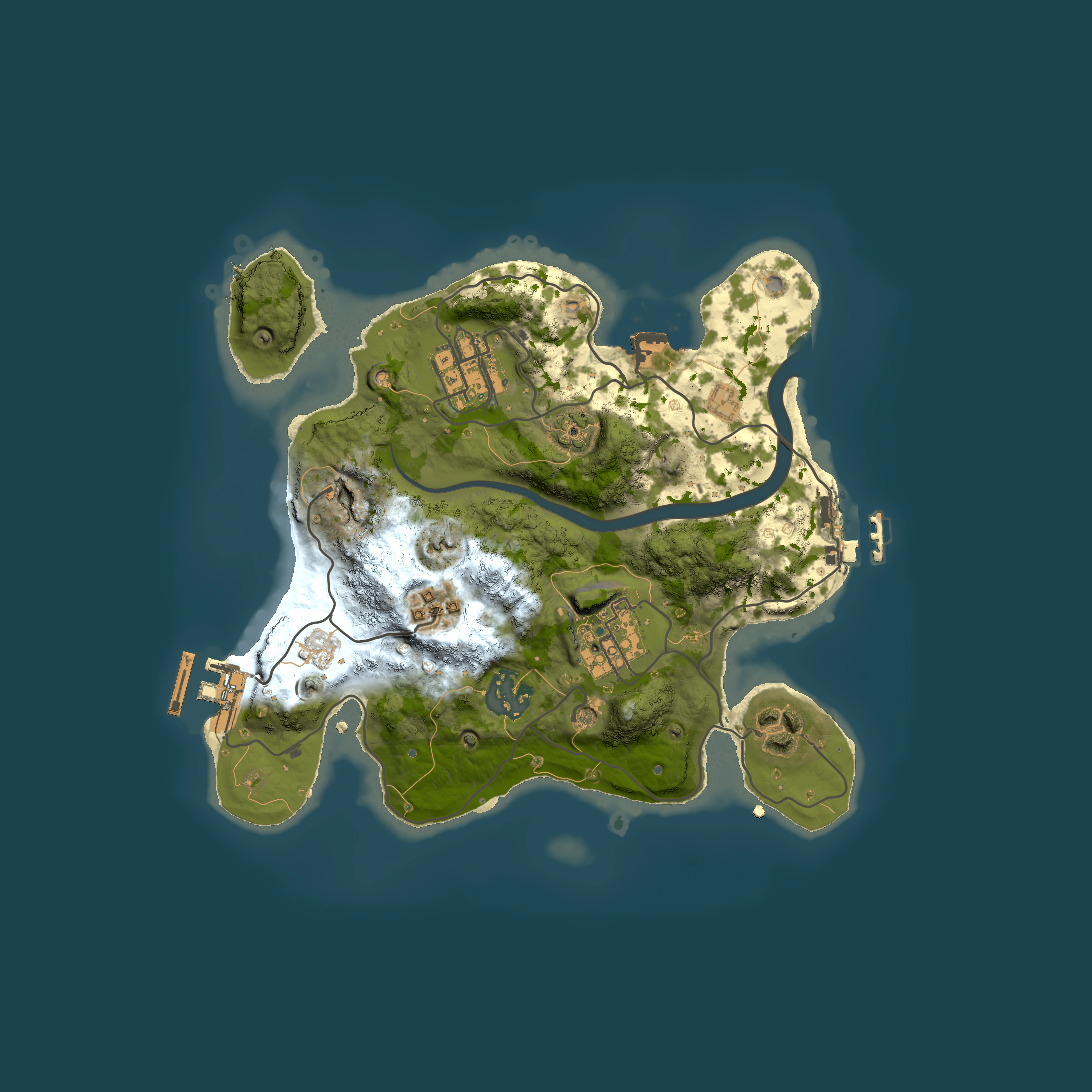 Full top-down render of Rust map seed 522827357, 2500x2500m
