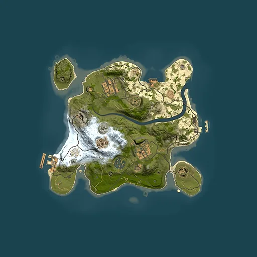Rust map seed 522827357, 2500x2500m top-down preview