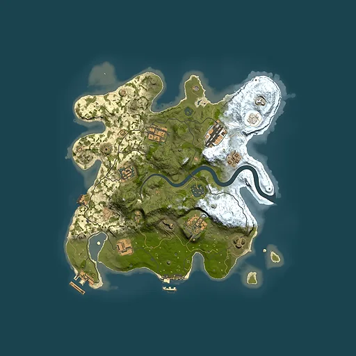 Rust map seed 28663182, 3000x3000m top-down preview
