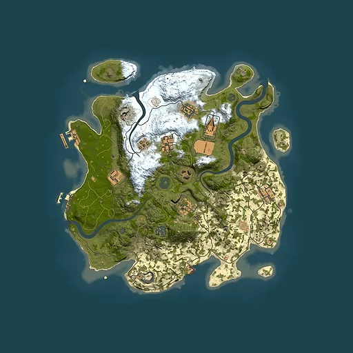 Rust map seed 136887798, 3500x3500m top-down preview