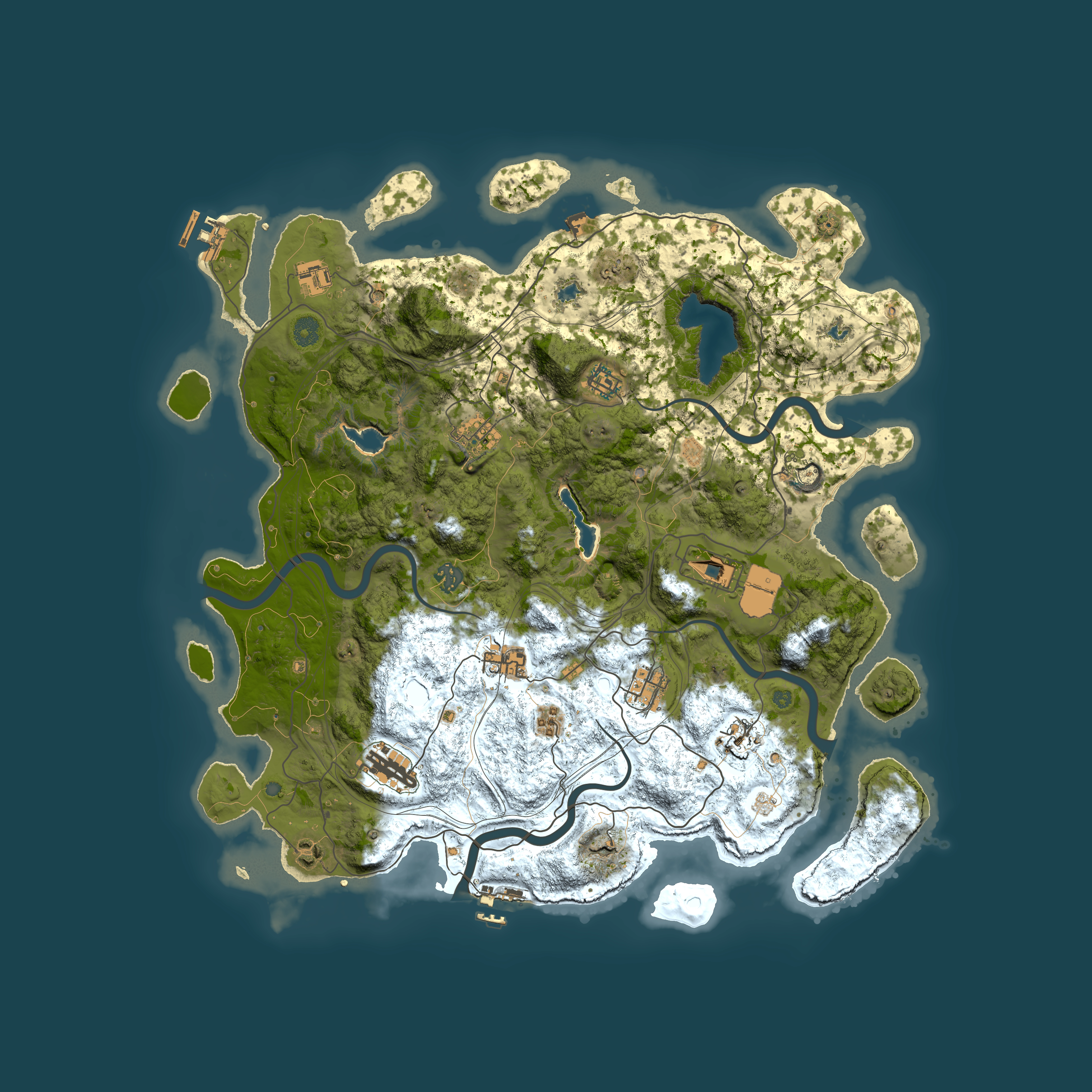 Full top-down render of Rust map seed 219736728, 4500x4500m